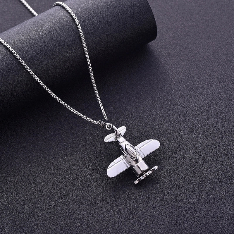 Hip-hop Airplane Alloy Titanium Steel Plating Unisex Pendant Necklace
