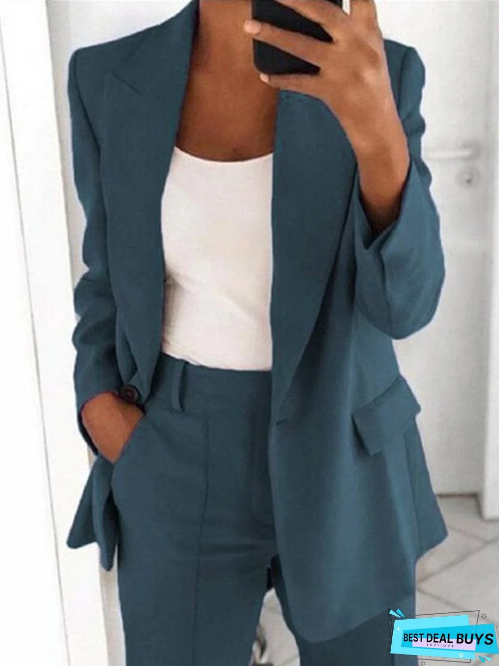 Casual Long Sleeve Solid Outerwear