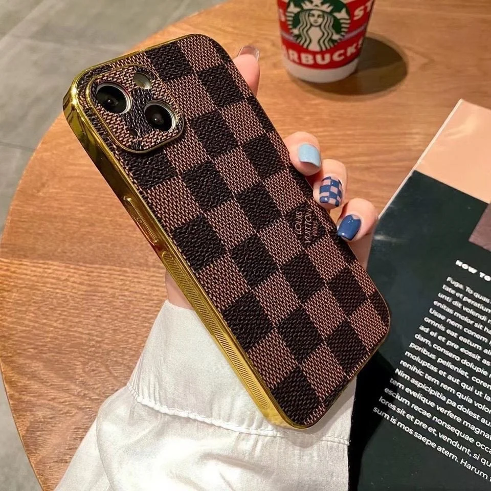 Electroplated Plaid All-inclusive Leather Case