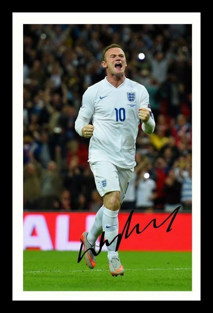 Wayne Rooney - England Autograph Signed & Framed Photo Poster painting