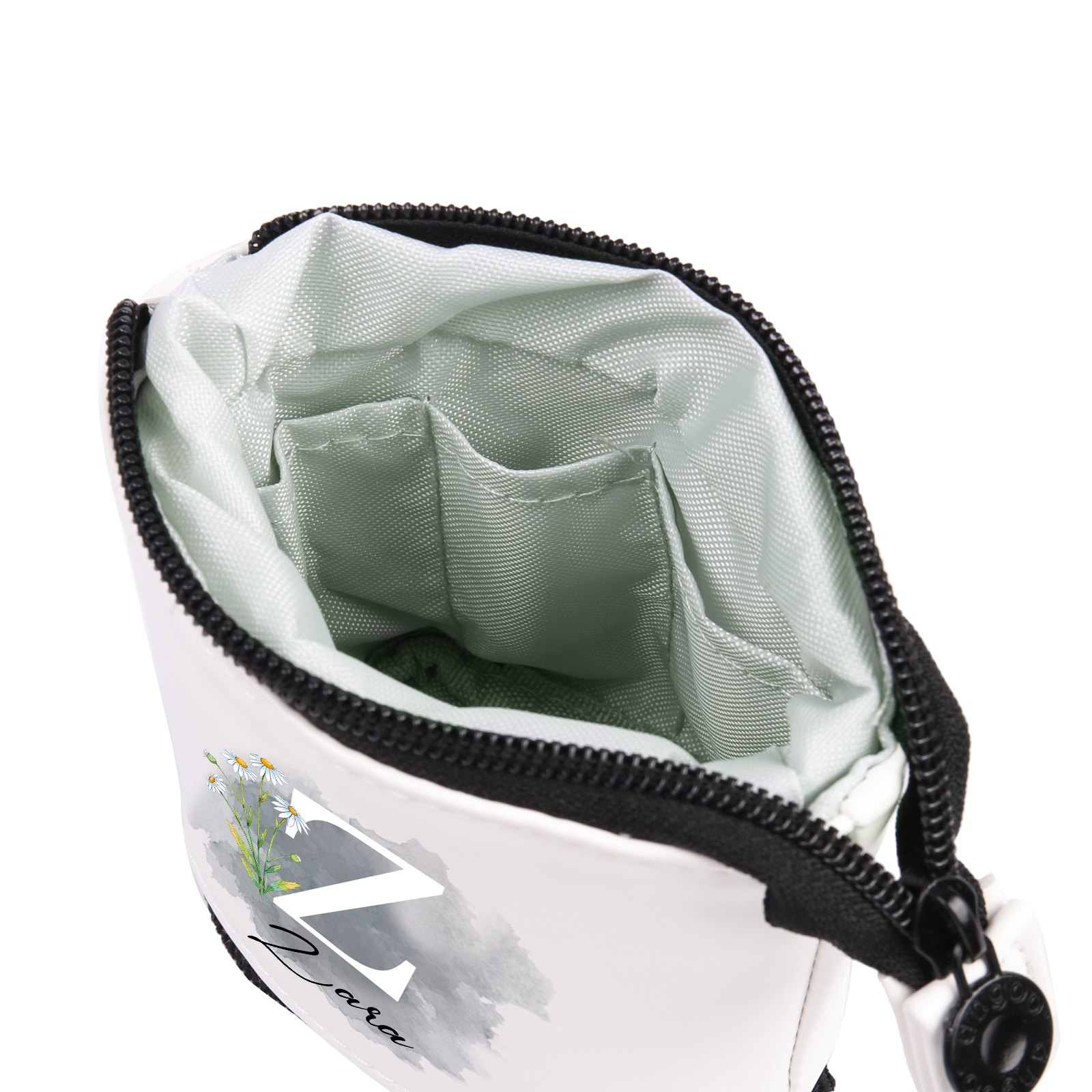 Astuccio per matite personalizzato con 1 nome e 1 lettera e 1 fiore di nascita regalo per scuola elementare bambini