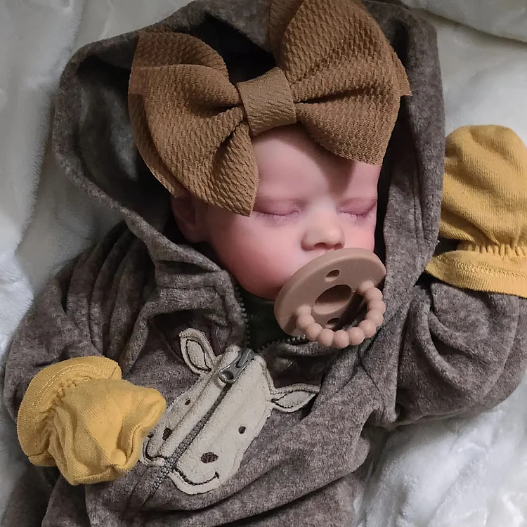 17"Cute Lifelike Handmade Silicone Sleeping Reborn Newborn Girl Baby Doll Named Nina