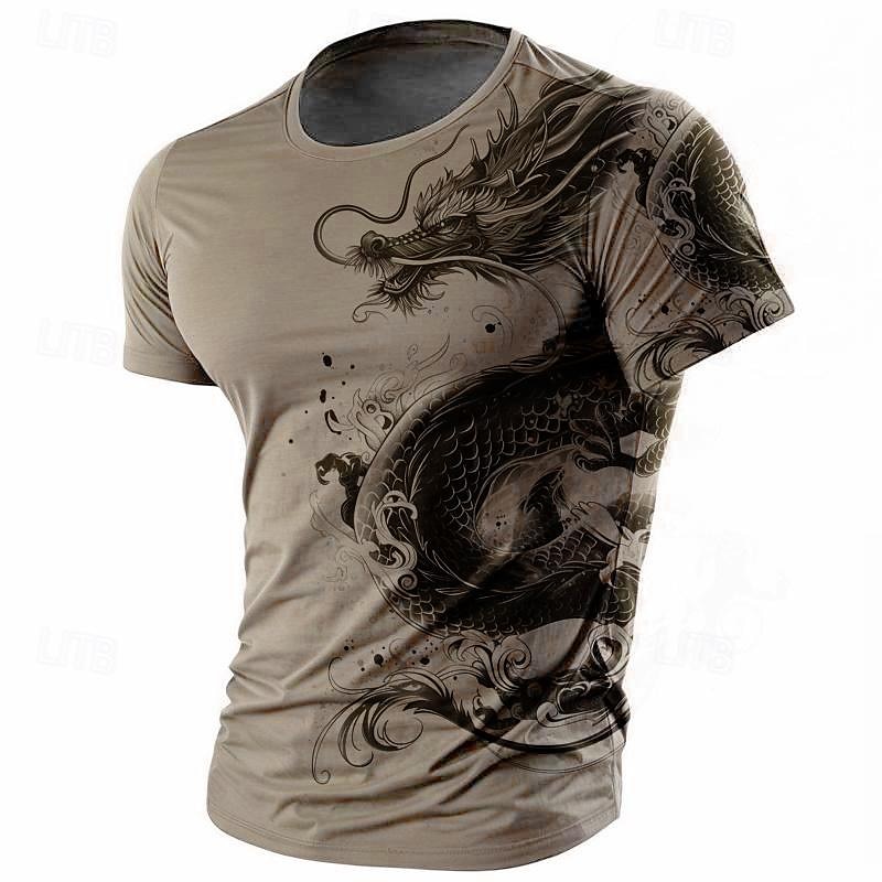 Men's 3D Digital Printed Versatile Short-sleeved T-shirt / Rvogue / Rvogue
