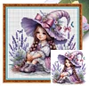 Lavender Fairy Girl-14CT Stamped Cross Stitch 50*50cm/19.69*19.69in