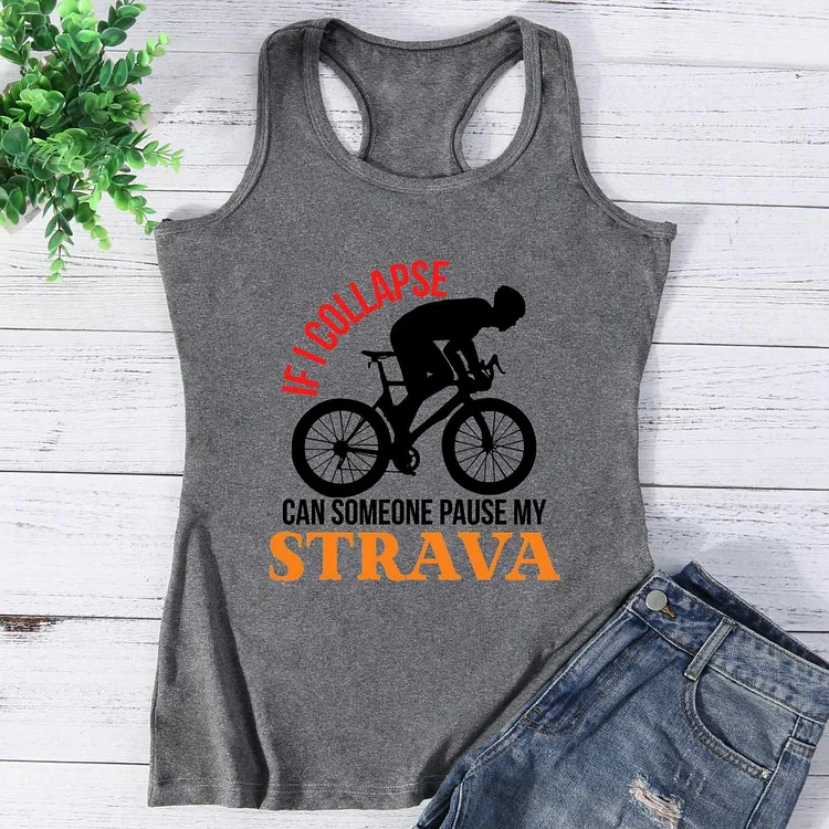 If I Collapse Strav Funny Running Cycling Vest Top-Annaletters