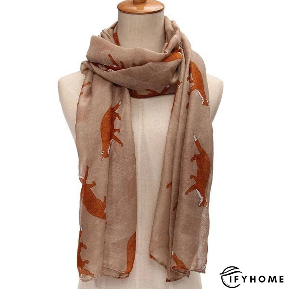 Spring Women's Fashion Fox Print Soft Women Scarf | IFYHOME