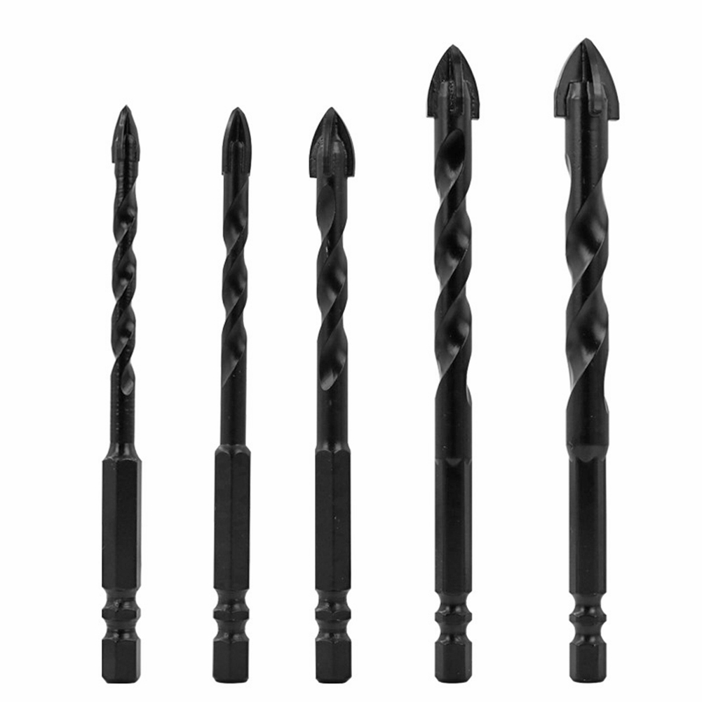 

5pcs Hex Shank Glass Bit Tipped Concrete Tile Cutter Triangle Drill Bits, 501 Original