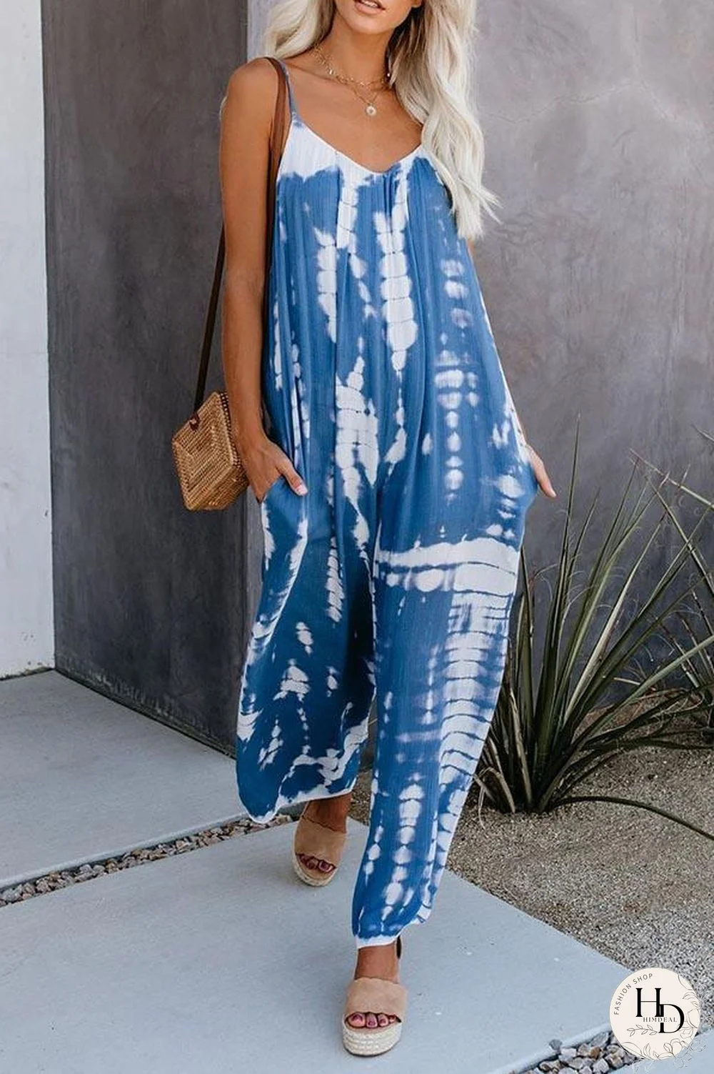 Fashion Sling Tie-dye Jumpsuit P11702