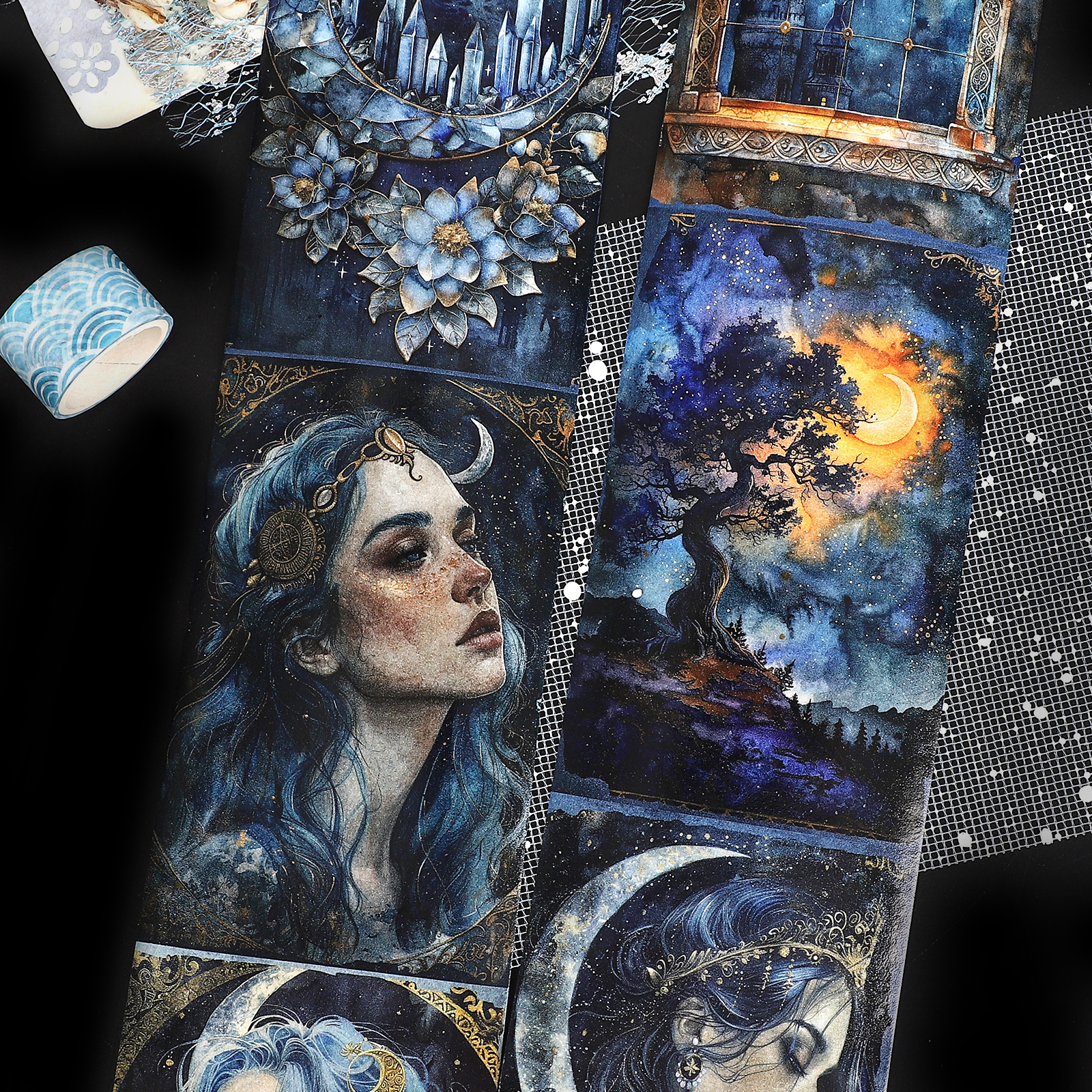 와시 테이프 - 80mm*200cm 빈티지 문 공주 캐릭터