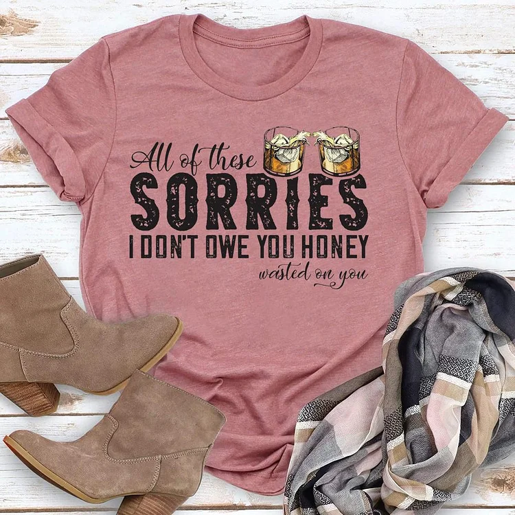 All Of These Sorries I Don't Owe You Honey T-shirt Tee-05548