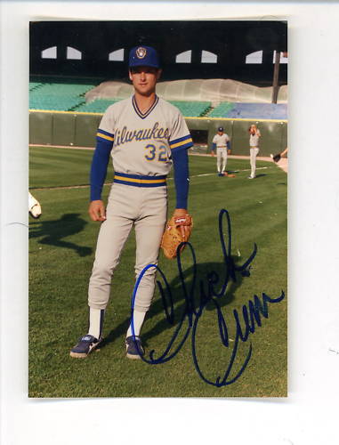 Chuck Crim Brewers Signed Autographed 3 X 5 Photo Poster painting