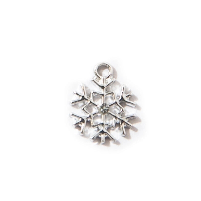 10 PCS/Package 10*13mm 14*19mm Alloy Rhinestones Snowflake Jewelry Accessories Pendant