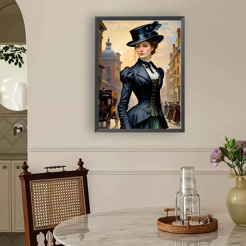 Diamond Painting - Full Round Drill - Elegant Lady(Canvas|30*40cm)