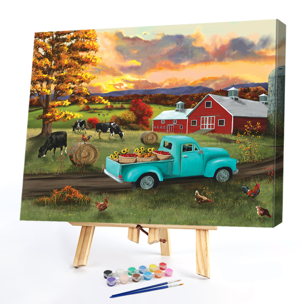 

50*40CM - Paint By Numbers - Sunset Scenery in Autumn, 501 Original