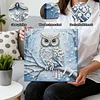 (25x25cm)DIY Owl Framed Handmade Pearl Painting Art Craft Kit Living Home Decor