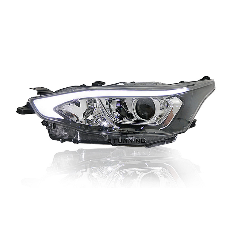 Upgrade LED DRL demon eye dual optical lens headlamp headlight for toyota yaris 2017 2018 2019 2020 2021 head lamp head light ITN Auto