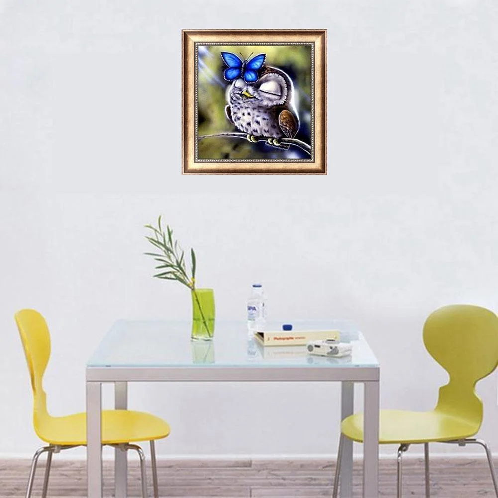 Diamond Painting - Full Round Drill - Cute Owl(25*25cm)
