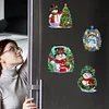 6Pcs Diamond Painting Acrylic Christmas Snowman Fridge Stickers