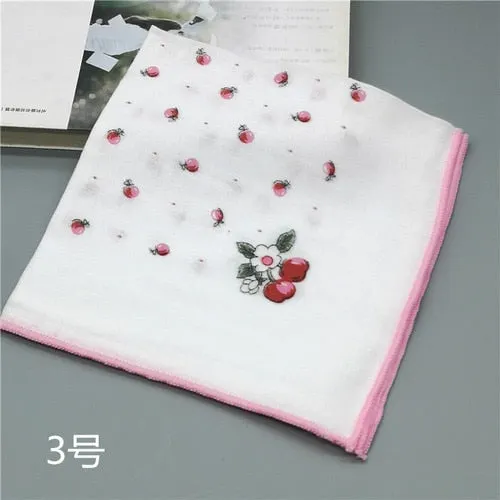 Handkerchiefs Women Kawaii Printing Simple Square Towel Pocket Elegant All-match Womens Leisure Female Cute Handkerchief Cotton