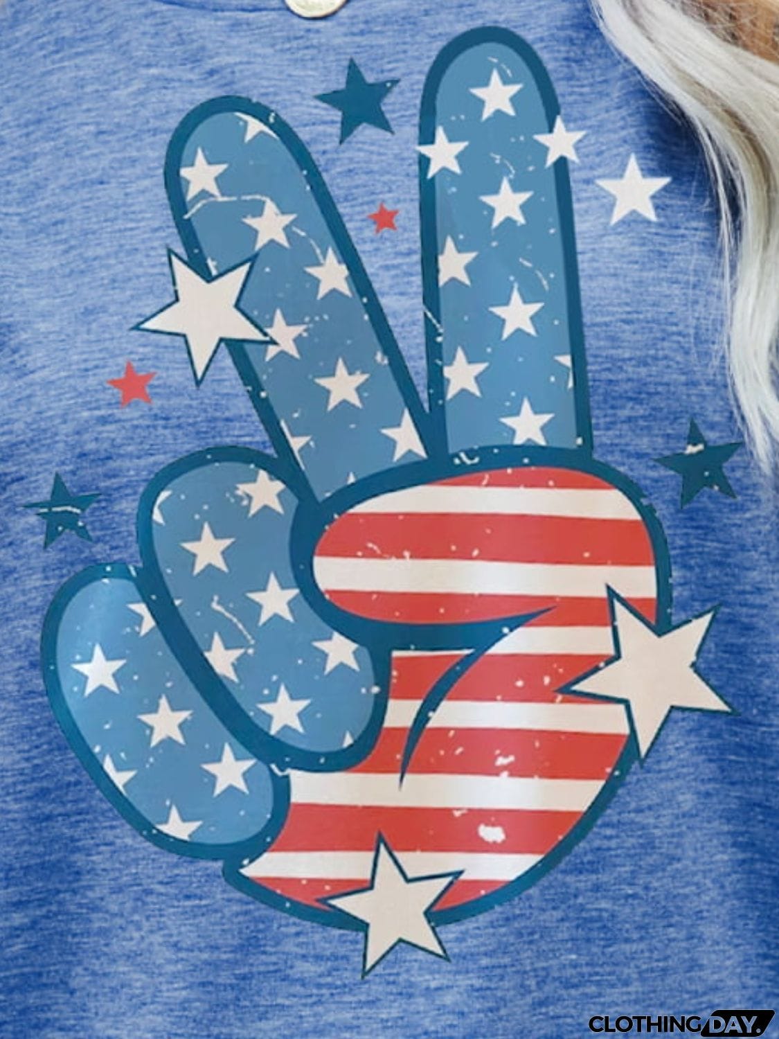 US Flag Peace Sign Hand Graphic Tee