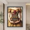 Girl Holding A Book-14CT Stamped Cross Stitch 45*60cm/17.72*23.62in(Big Size) tapestrymarket