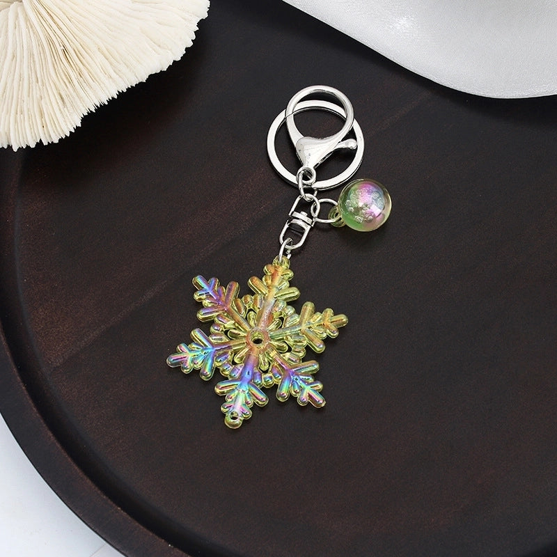 Cute Snowflake Arylic Christmas Women’s Bag Pendant Keychain