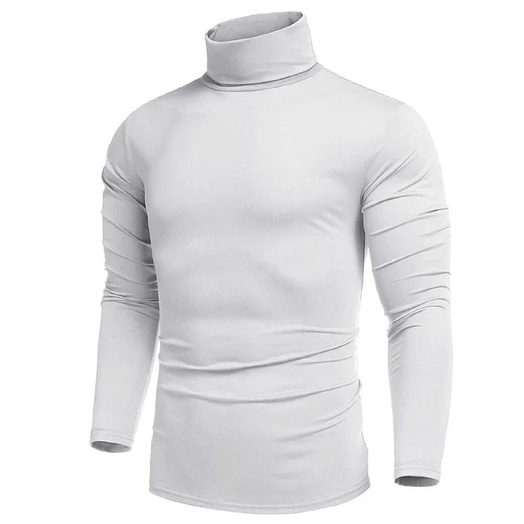 Mens Slim Fit Basic Thermal Turtleneck T Shirts