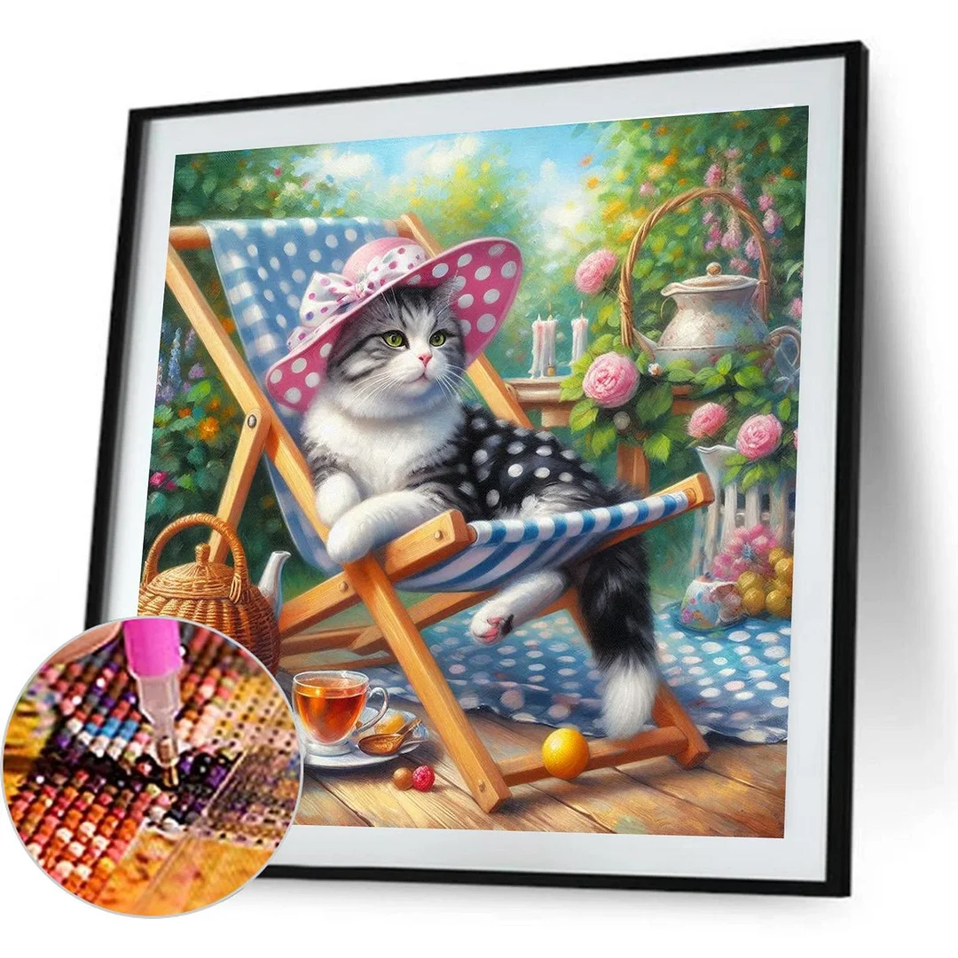 Diamond Painting - Full Round Drill - Cat(Canvas|Canvas|40*40cm)