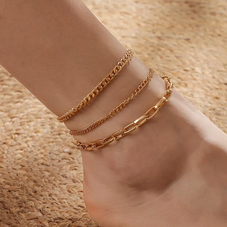 Three Chains Layer Anklet
