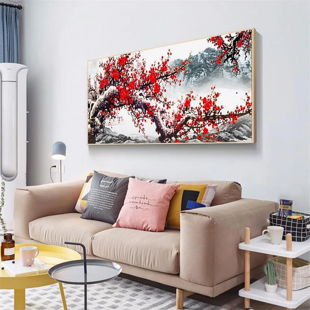 Diamond Painting - Full Round Drill - Plum Blossom(100*50cm)