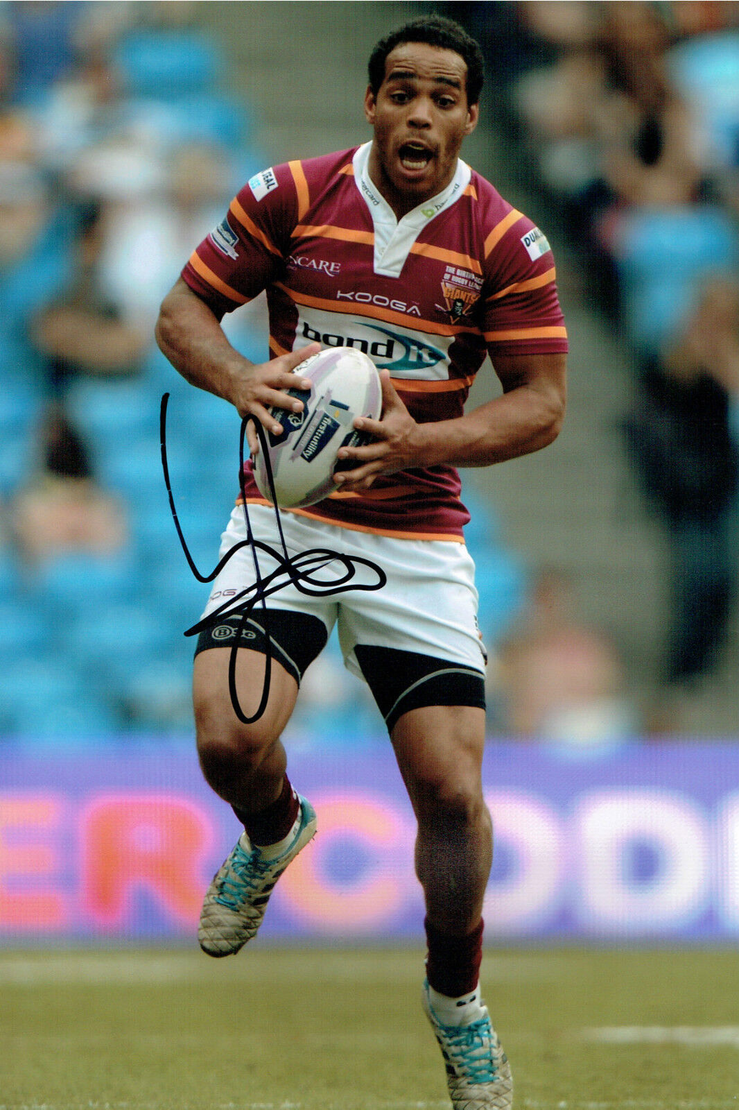 Leroy CUDJOE Rugby League Huddersfield Signed Autograph 12x8 Photo Poster painting AFTAL COA