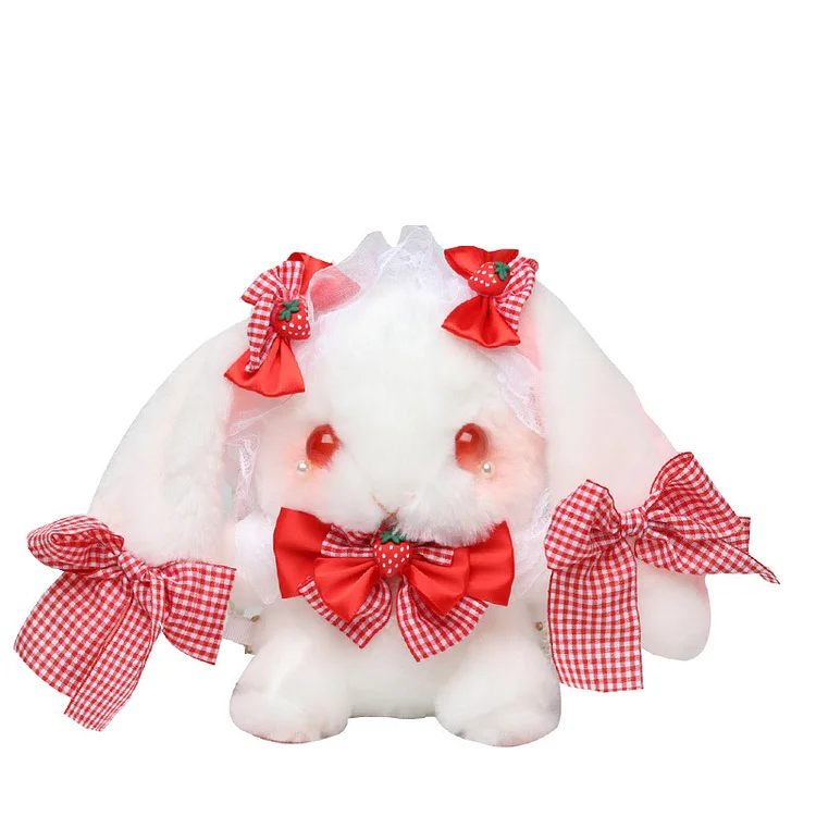 Lovely Lace Bow Knot Bunny Doll Plush Crossbody Bag - Modakawa modakawa