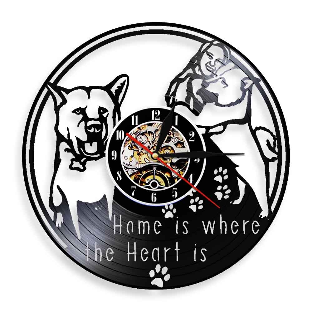 

Home Is Where The Heart Is Dog Owners Vi - Vinyl Record Wall Clock - Without LED, 501 Original