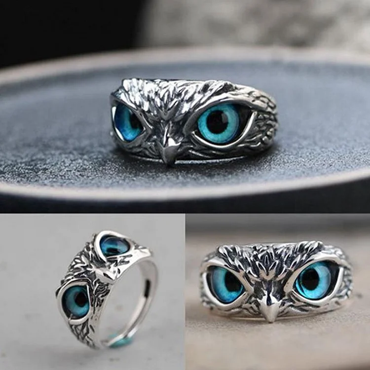 Demon Eye Owl Ring Adjustable