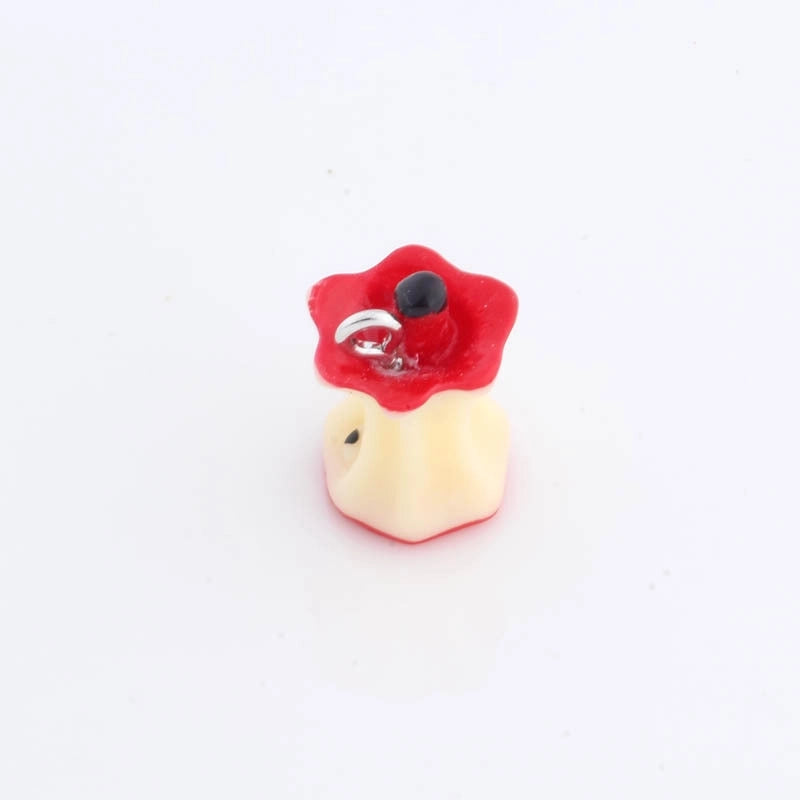 1 Piece Resin Fruit Hamburger Strawberry Pendant Jewelry Accessories