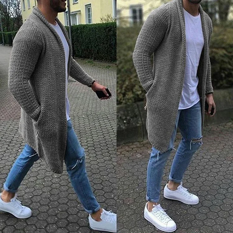 Men's Sweater Long Sleeve Large Cardigan Sweater-Cosfine