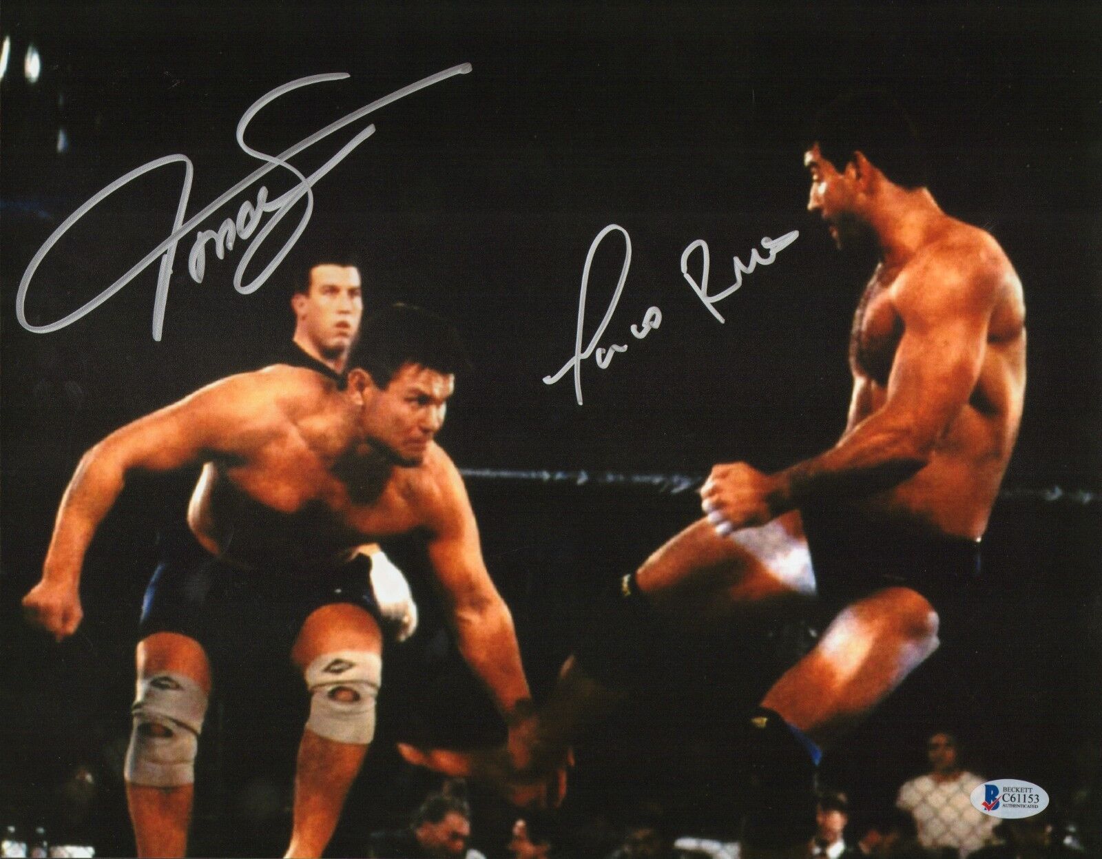 Oleg Taktarov & Marco Ruas Signed UFC 11x14 Photo Poster painting BAS Beckett COA Picture Auto'd