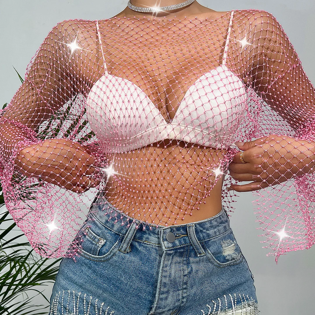 Uveng Uveng Summer Grid Flash Drill Women's T-Shirt Y1122