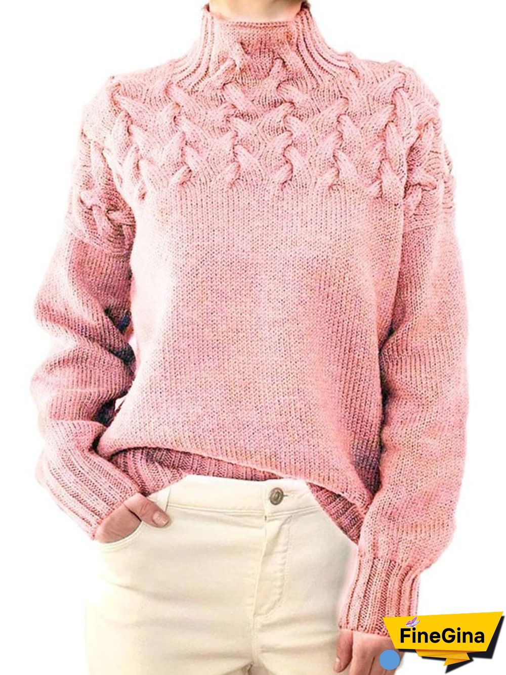 Casual Turtleneck Long Sleeve Sweater