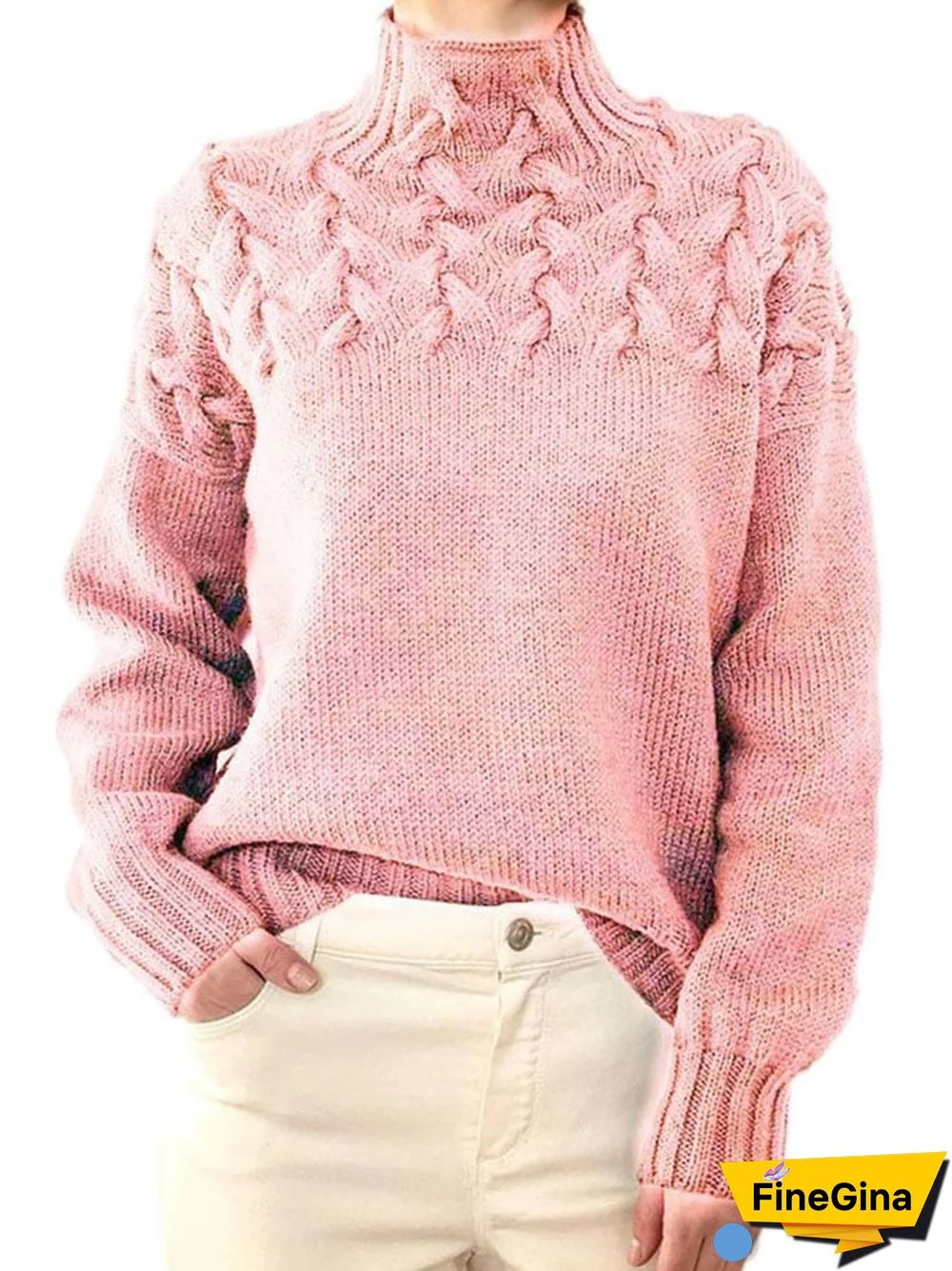 Casual Turtleneck Long Sleeve Sweater