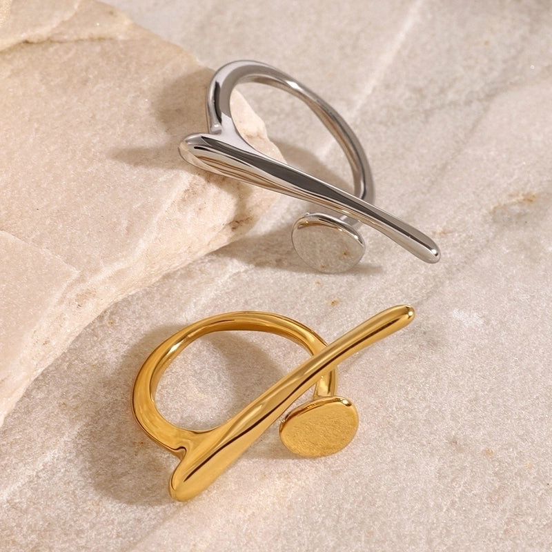 Minimalist Classic Style Geometric 304 Stainless Steel Open Rings