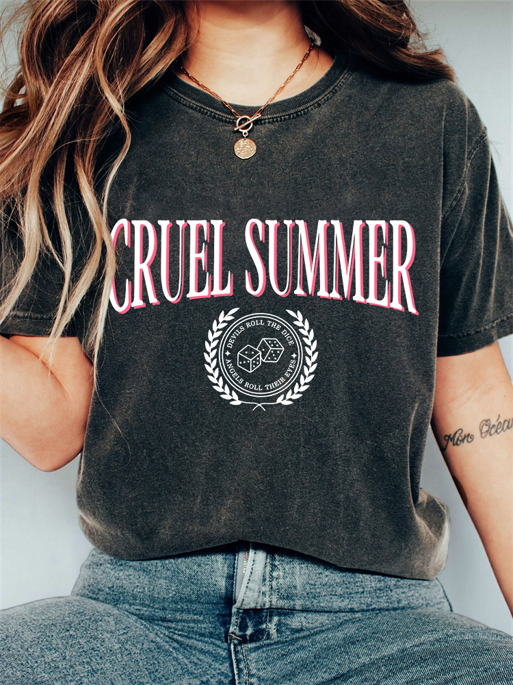 TS Cruel Summer Devils Roll the Dice Vintage Washed T Shirt