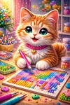Luxury AB Velvet Diamond Painting Kit - Cats that love handicrafts