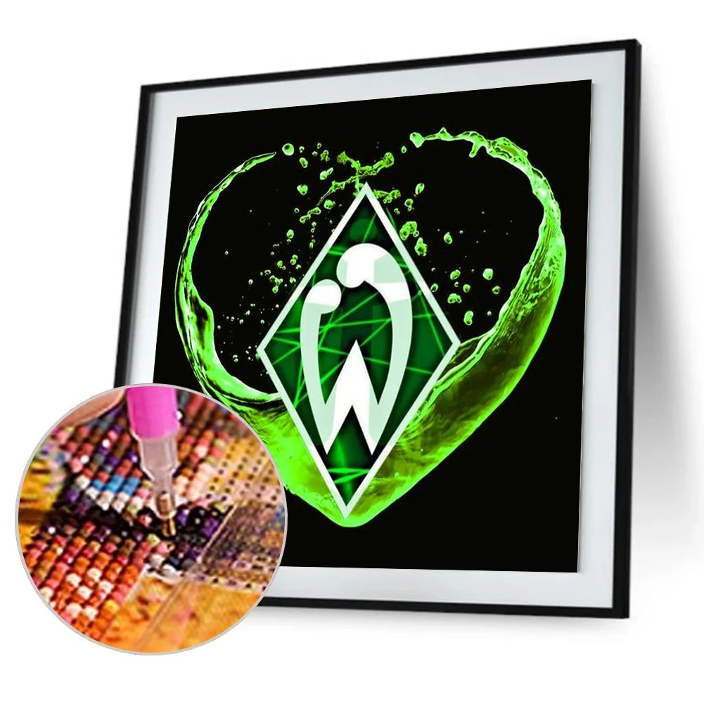 Werder Bremen Logo Drill Round 40*40CM(Canvas) Team Full Diamond Painting Football