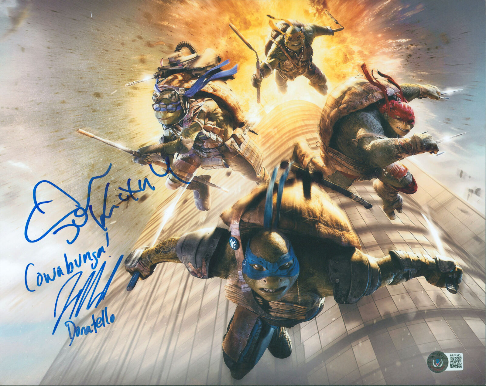 Johnny Knoxville & Jeremy Howard TMNT Authentic Signed 11x14 Photo Poster painting BAS #BB22945