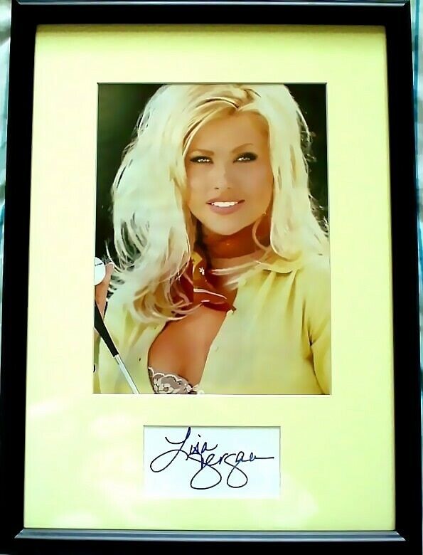 Playmate Lisa Dergan autograph auto framed with July 1998 Playboy magazine Photo Poster painting