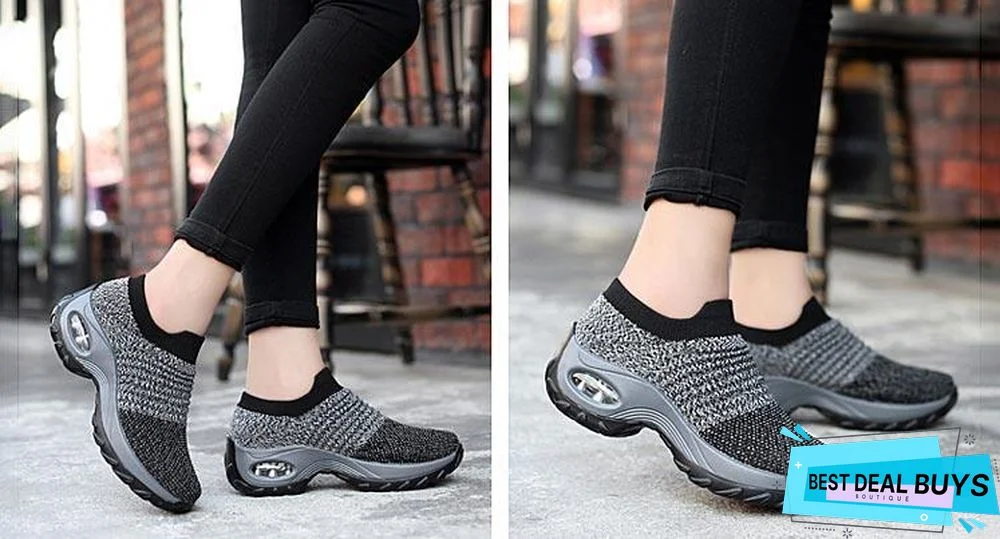 Women Breathable Mesh Slip-On Air Cushion Casual Sneaker Shoes