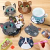 10pcs Cat Diamond Painting Coasters with Holder