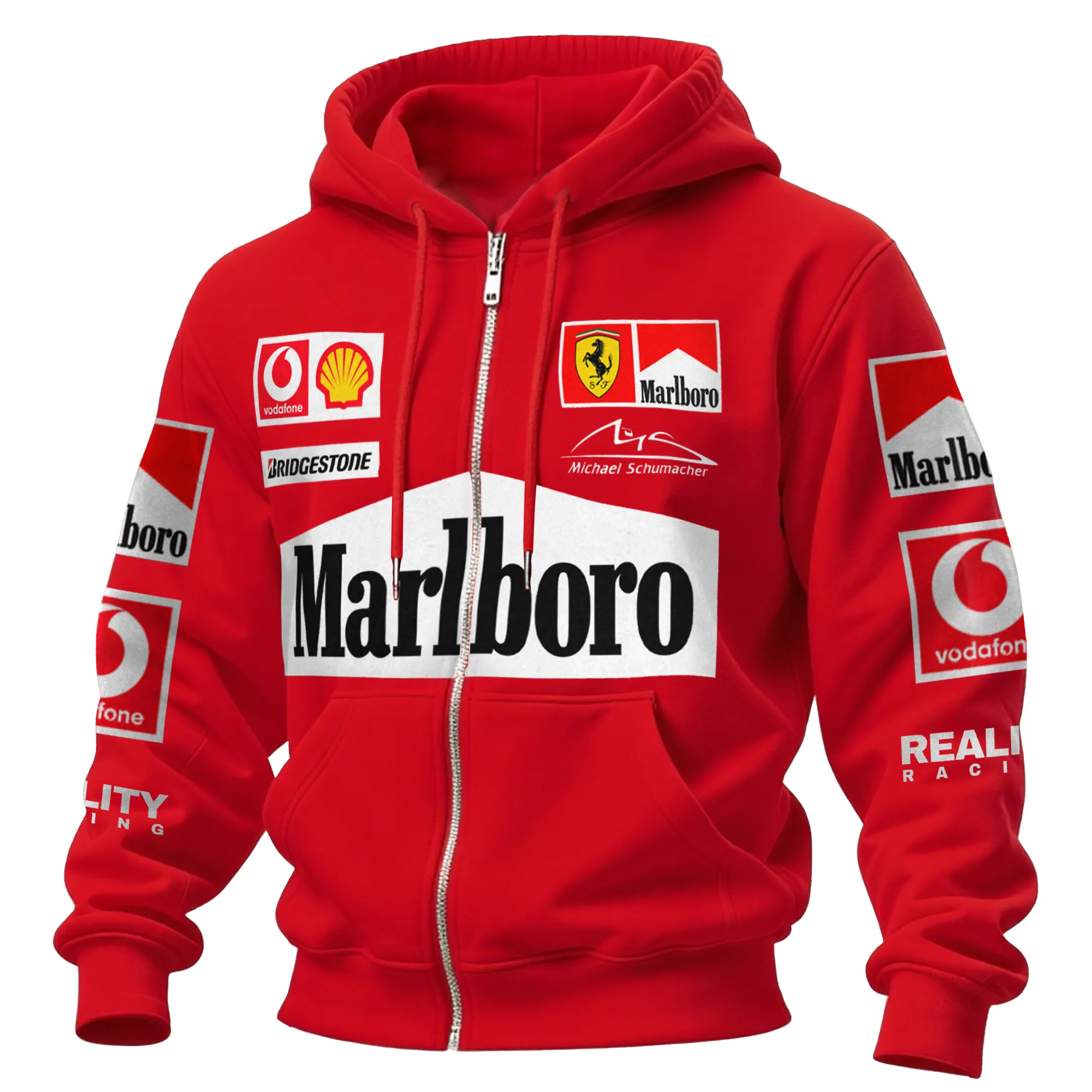 Racing-Inspired Zip-Up Hoodie For Sports Enthusiasts