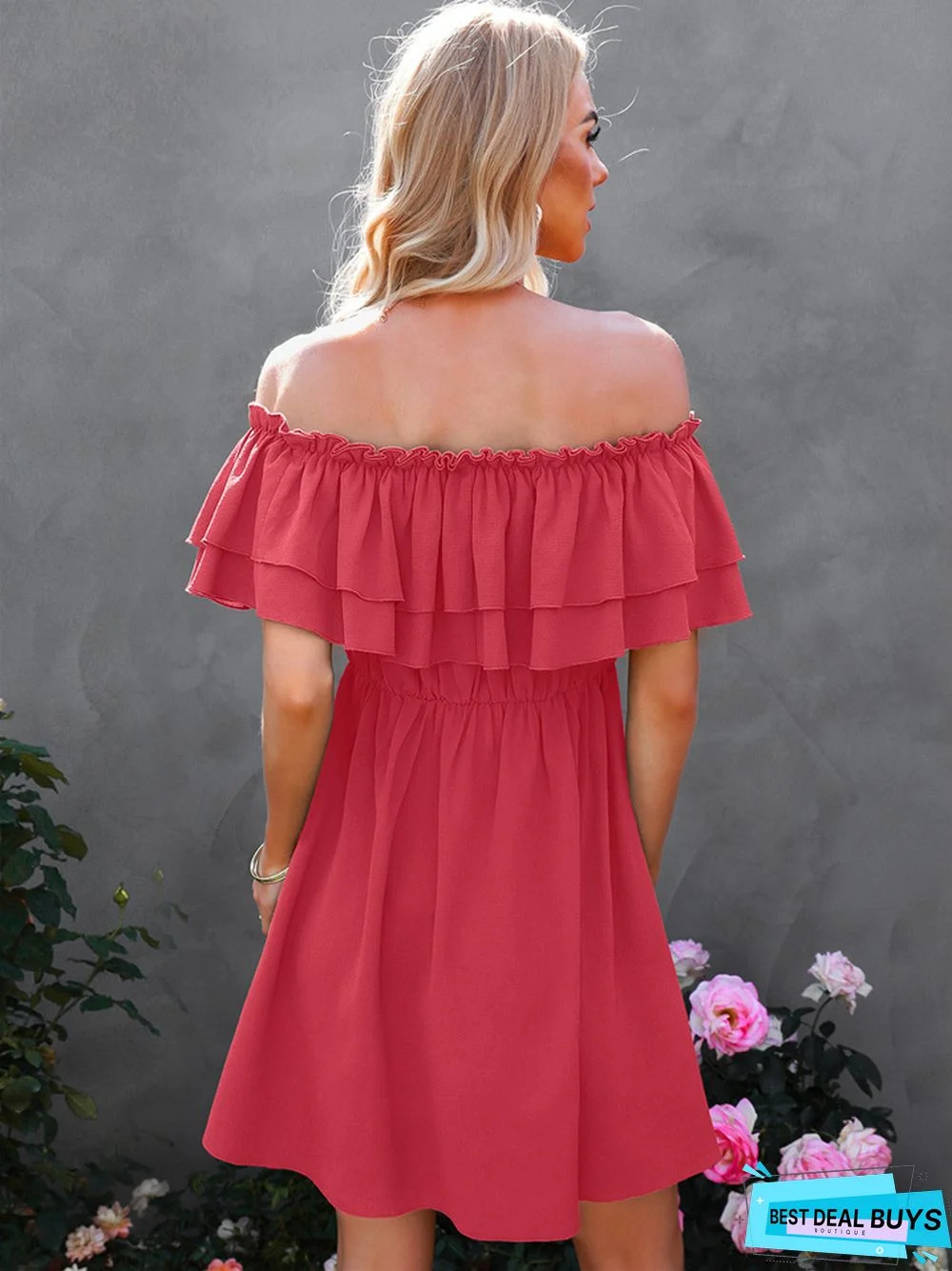 Women's Sexy Shoulder Dress Short Skirt Girl Black Dresses